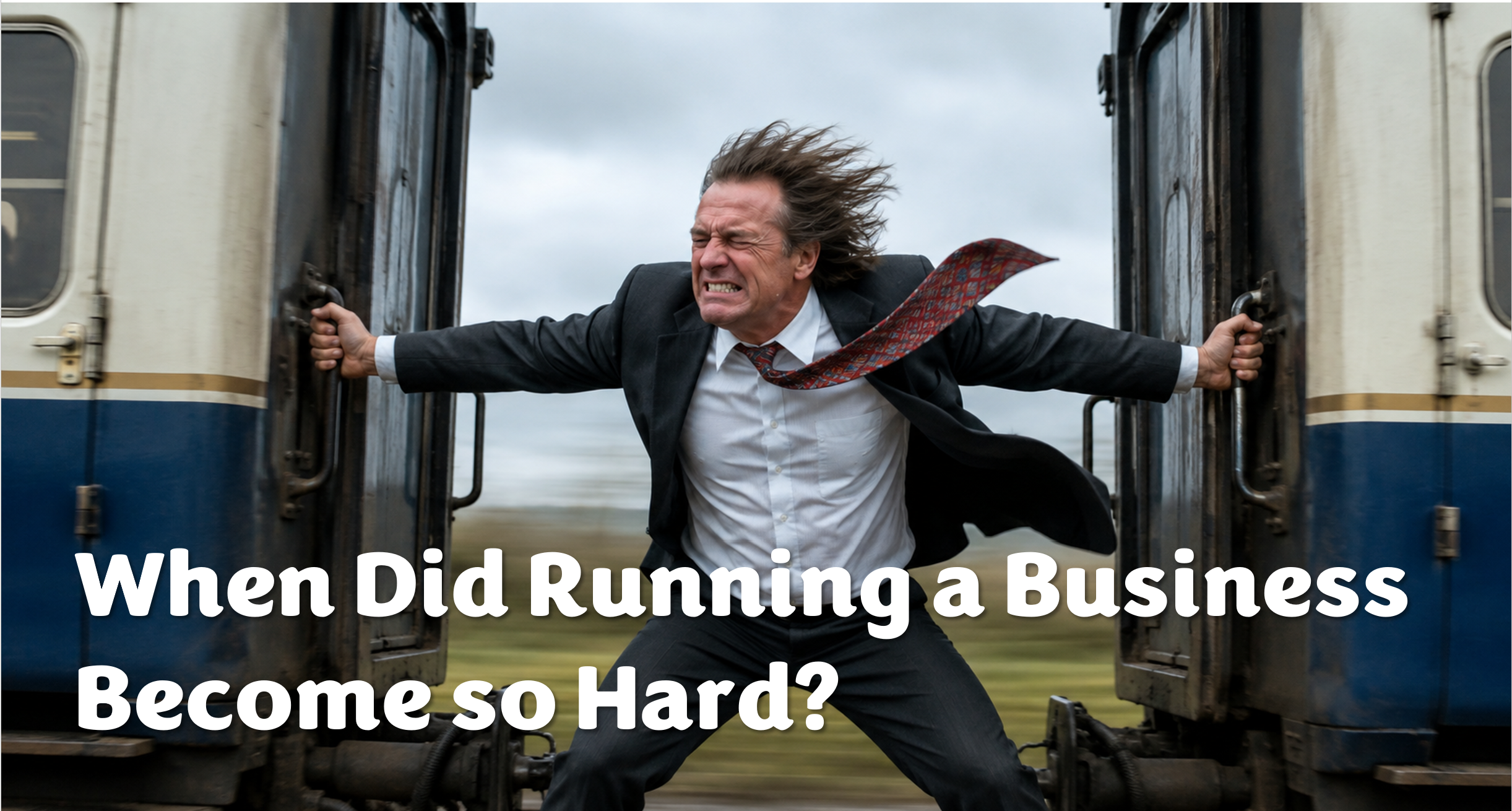 Business owner desperately trying to hold parts of his business together