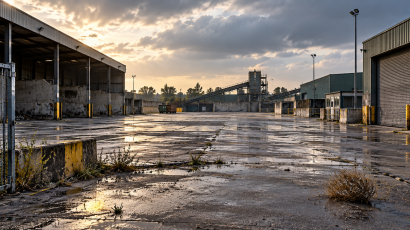 Abandoned premises of a failed business