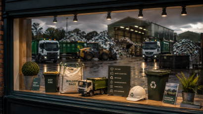 A waste company's website represented as a shop window